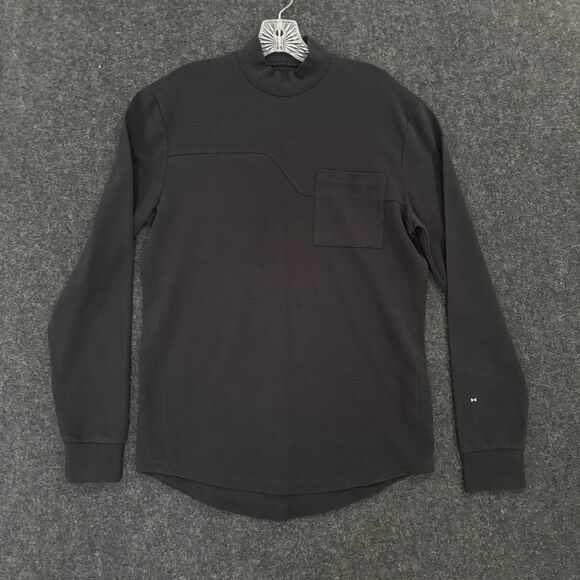 Under Armour Shirt Men's Medium Black Mock Neck Pocket Pullover - Picture 1 of 10